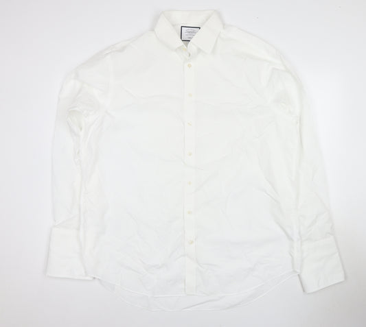 Front view of Charles Tyrwhitt Men's White Classic Fit Dress Shirt