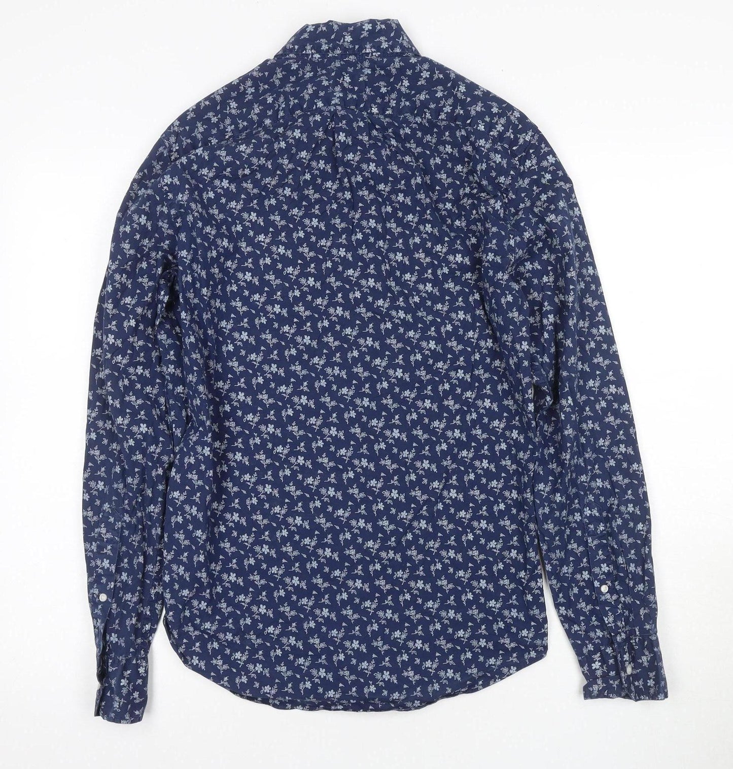 J.Crew Men's Blue Floral Slim Fit Cotton Shirt S