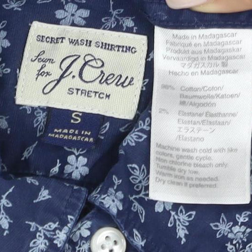 J.Crew Men's Blue Floral Slim Fit Cotton Shirt S