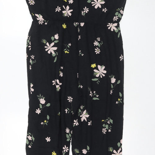 Jacqueline de Yong Women's Black Floral Jumpsuit Size 14