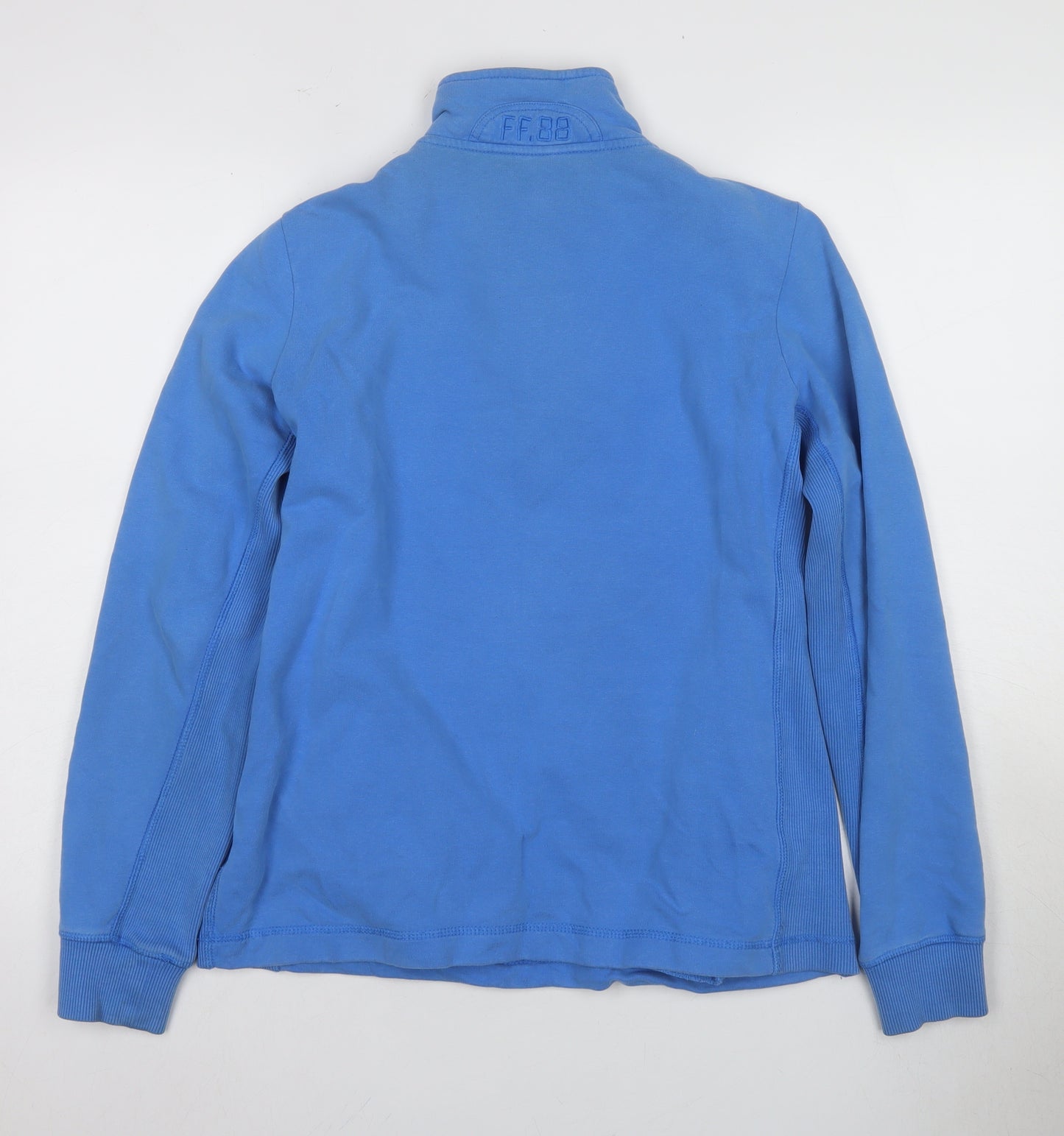 Women's Fat Face Blue High Neck Zip Sweatshirt Medium