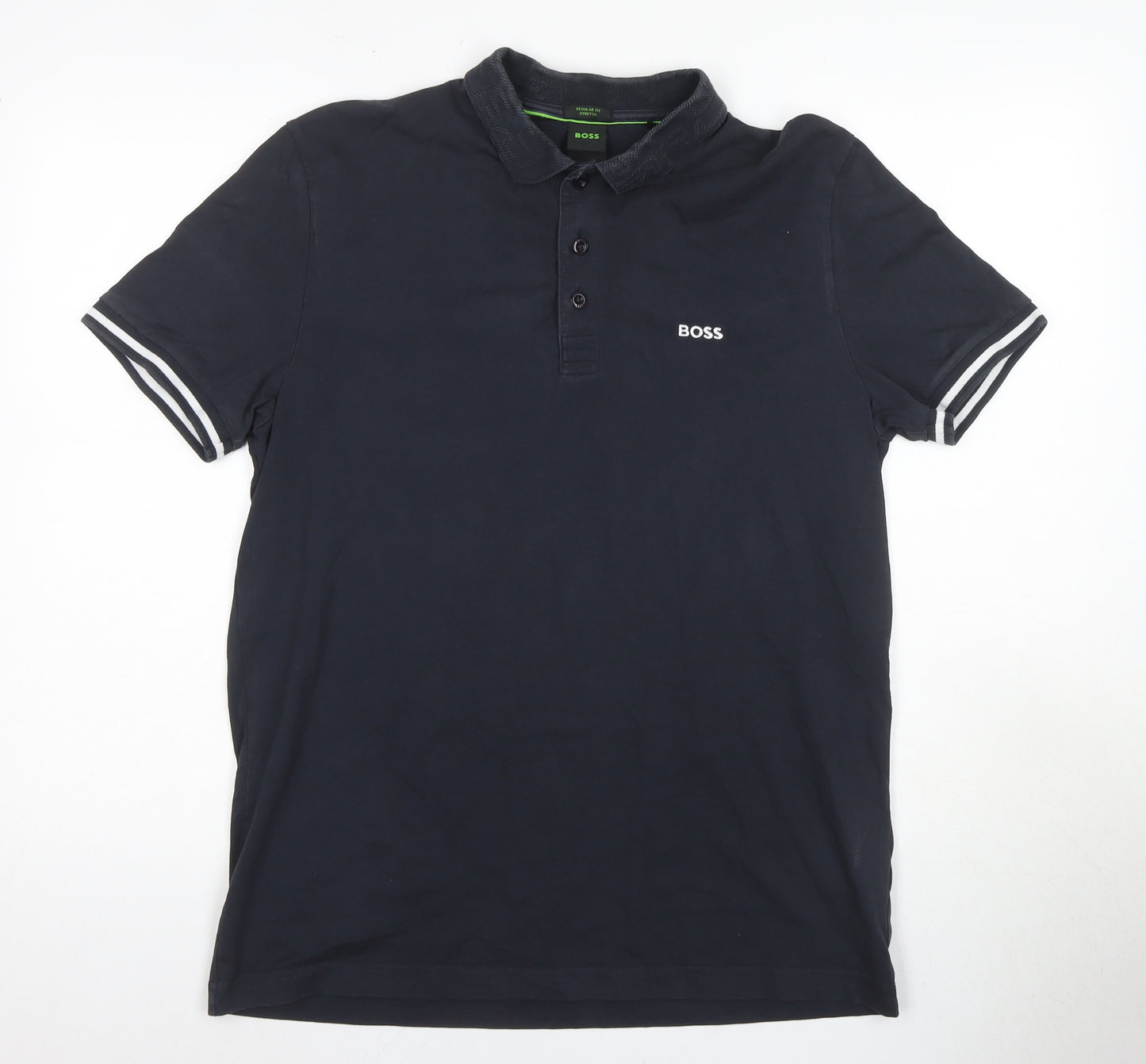 BOSS Men's Black Polo Shirt L Regular Fit
