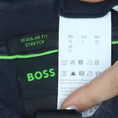 BOSS Men's Black Polo Shirt L Regular Fit