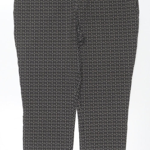 New Look Women's Black Geometric Trousers, Size 16