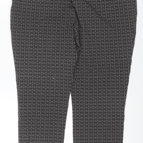 New Look Women's Black Geometric Trousers, Size 16