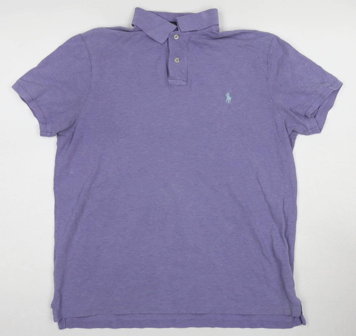 Ralph Lauren Men's Purple Polo, Large, Slim Fit, Logo Accent