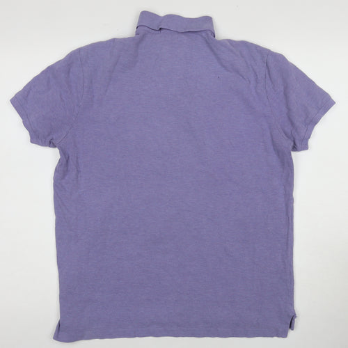 Ralph Lauren Men's Purple Polo, Large, Slim Fit, Logo Accent