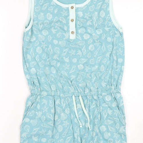 FatFace Girls Blue Floral Sleeveless Playsuit, 12 Years