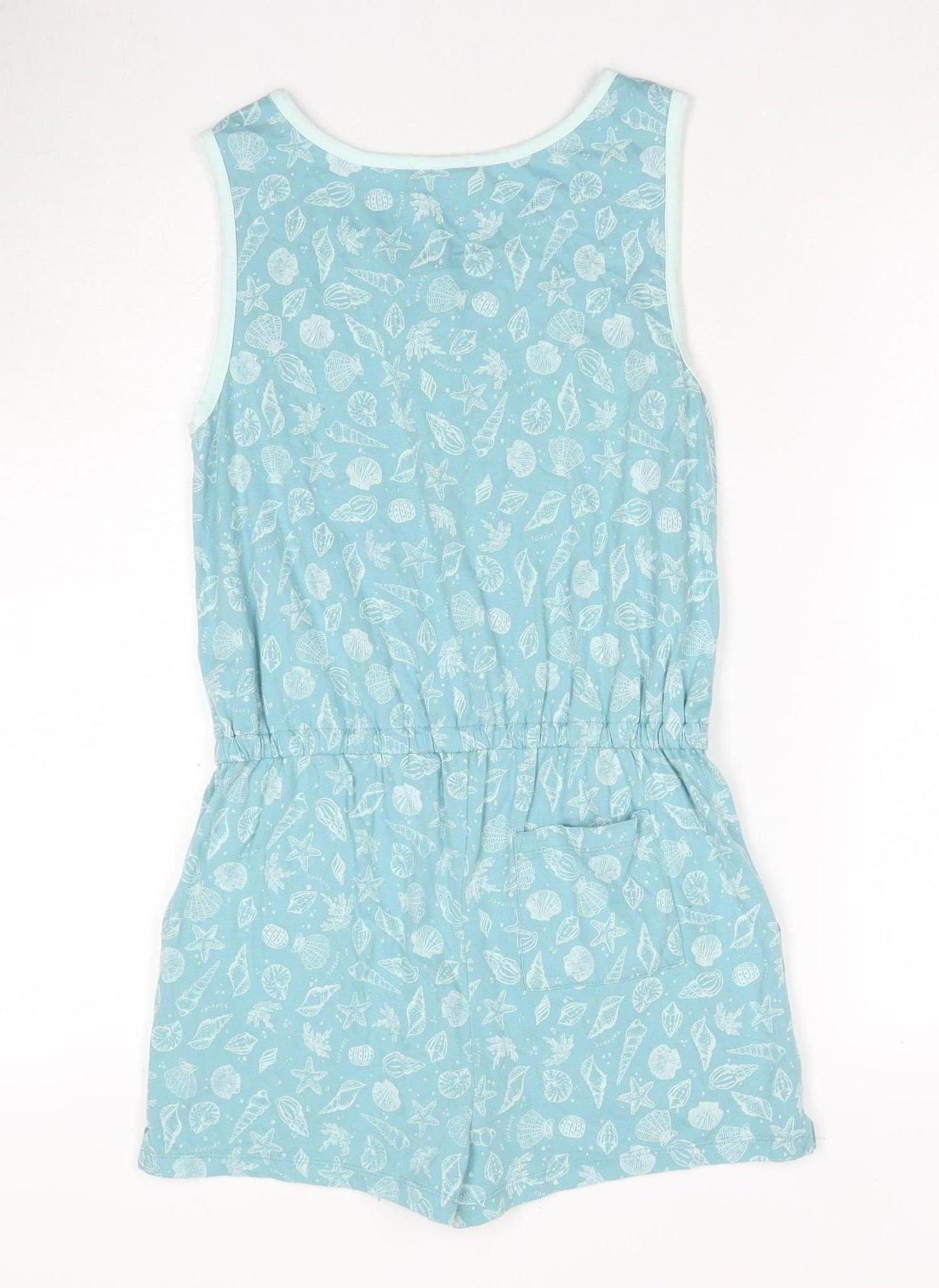 FatFace Girls Blue Floral Sleeveless Playsuit, 12 Years