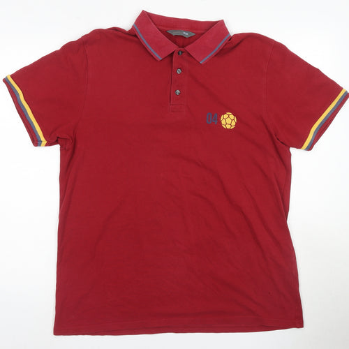 Marks and Spencer Red Men's Medium Polo Shirt