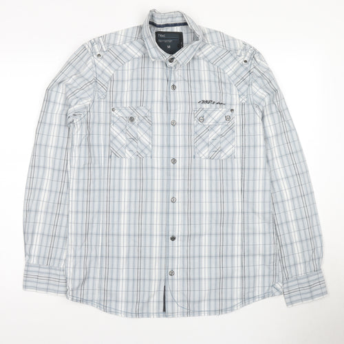 Next Men's Blue Check Button-Up Shirt M
