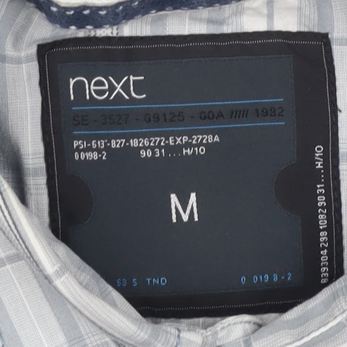 Next Men's Blue Check Button-Up Shirt M