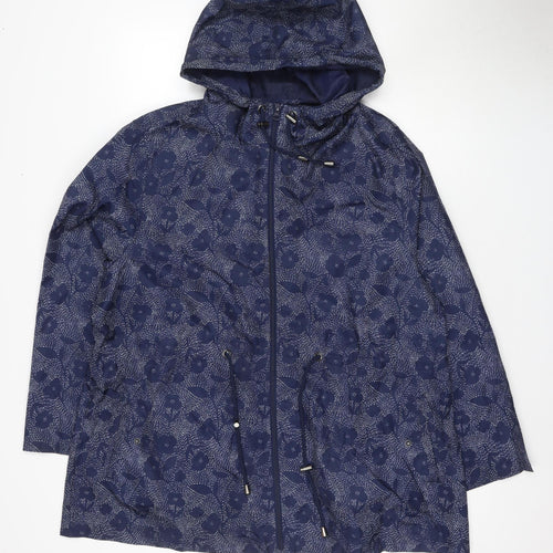 Bonmarché Women's Blue Floral Hooded Jacket Size 20