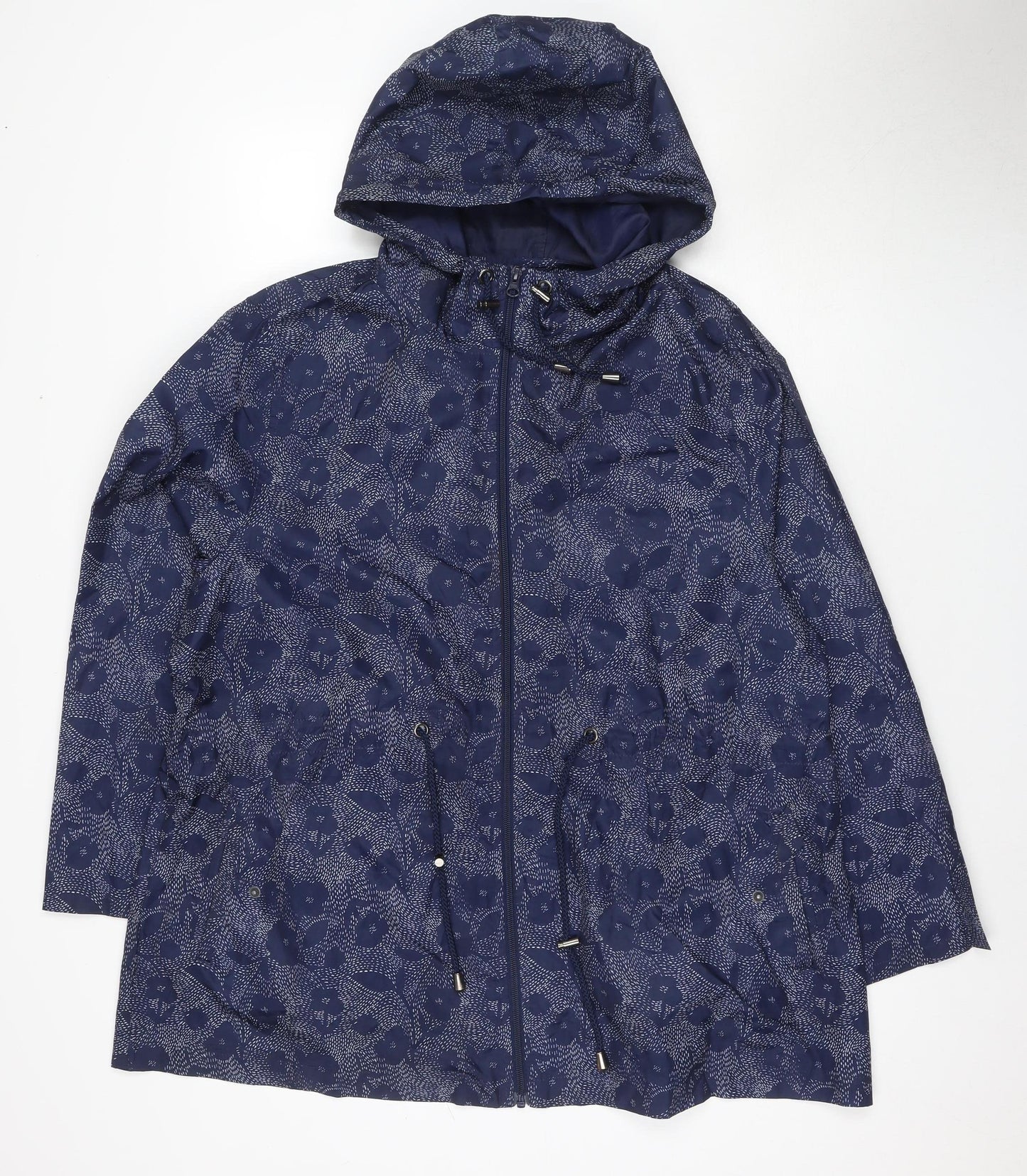 Bonmarché Women's Blue Floral Hooded Jacket Size 20