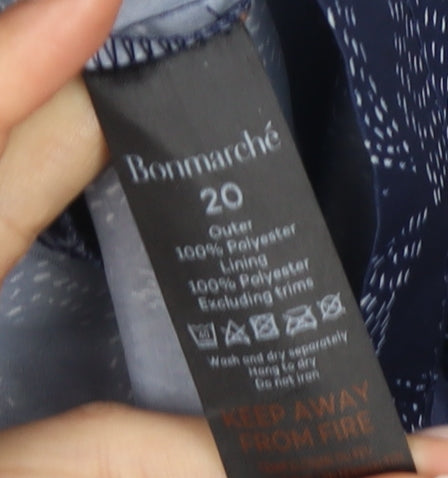 Bonmarché Women's Blue Floral Hooded Jacket Size 20