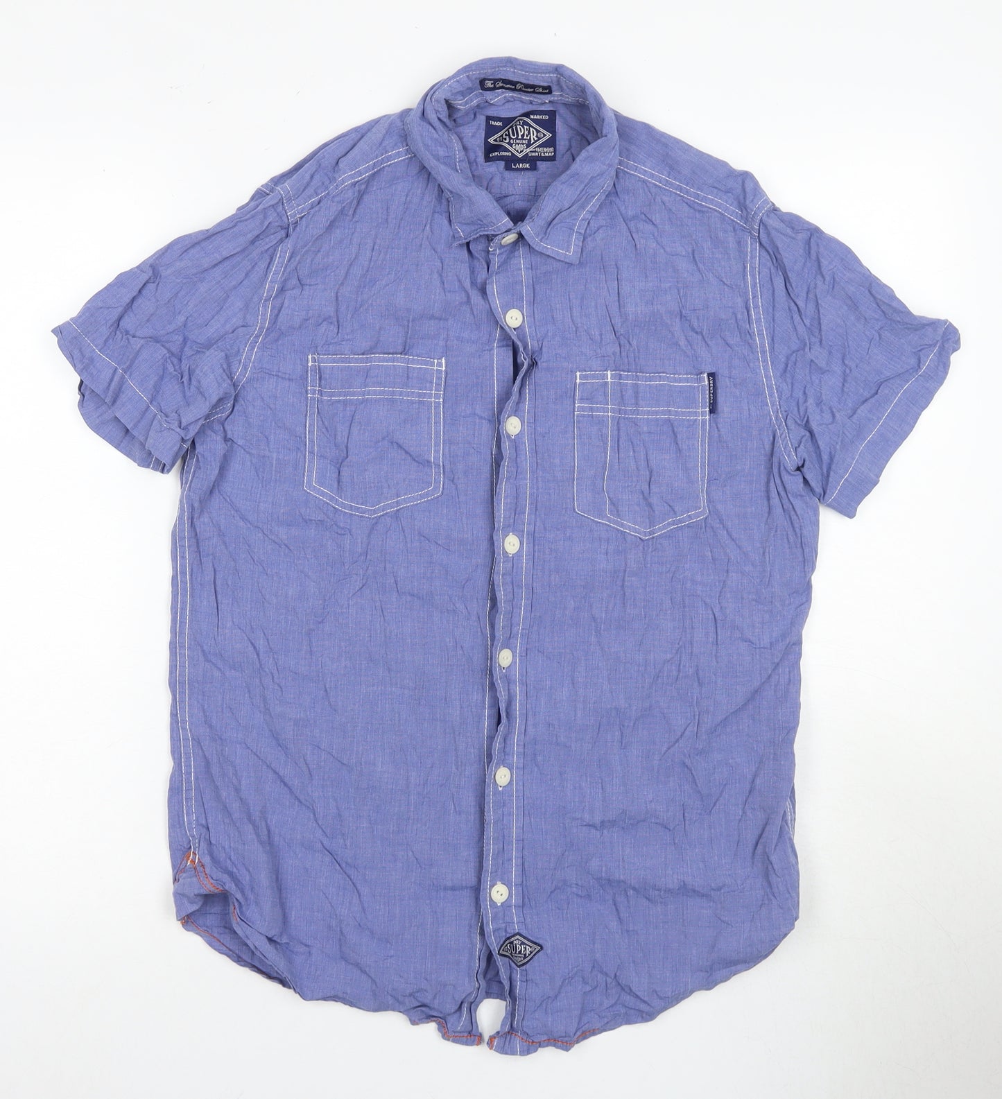 Super Genuine Goods Men's Blue L Button-Up Shirt