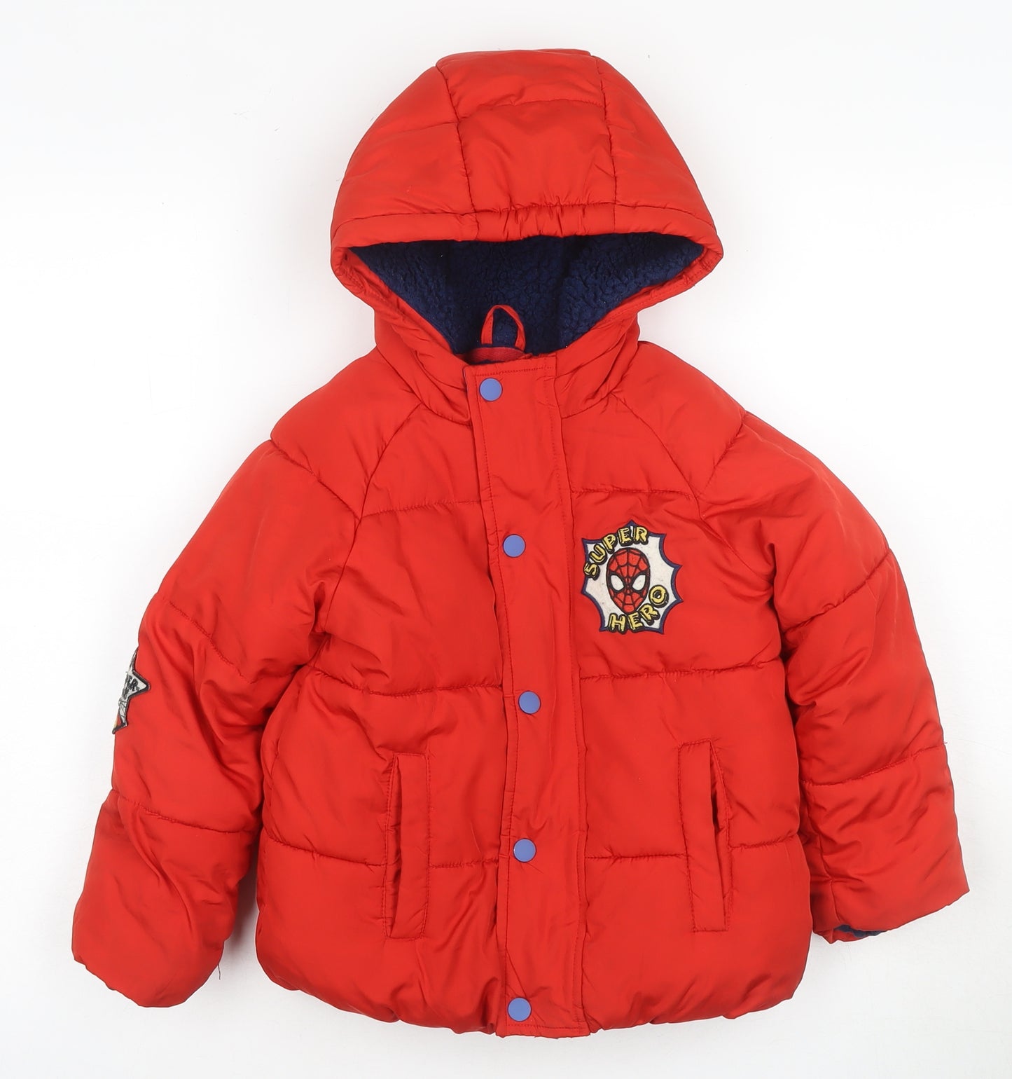 Marks and Spencer Boys Red Hooded Puffer Jacket 5-6 Years
