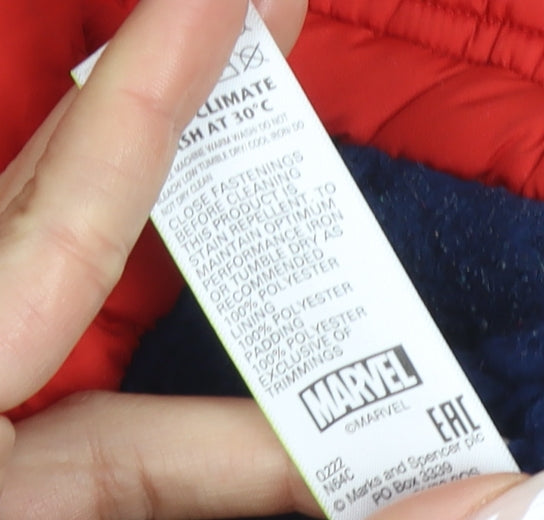 Marks and Spencer Boys Red Hooded Puffer Jacket 5-6 Years