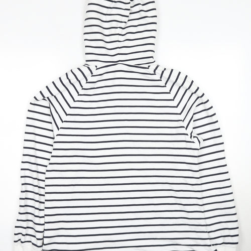 Marks and Spencer Women's Striped Pullover Hoodie M White