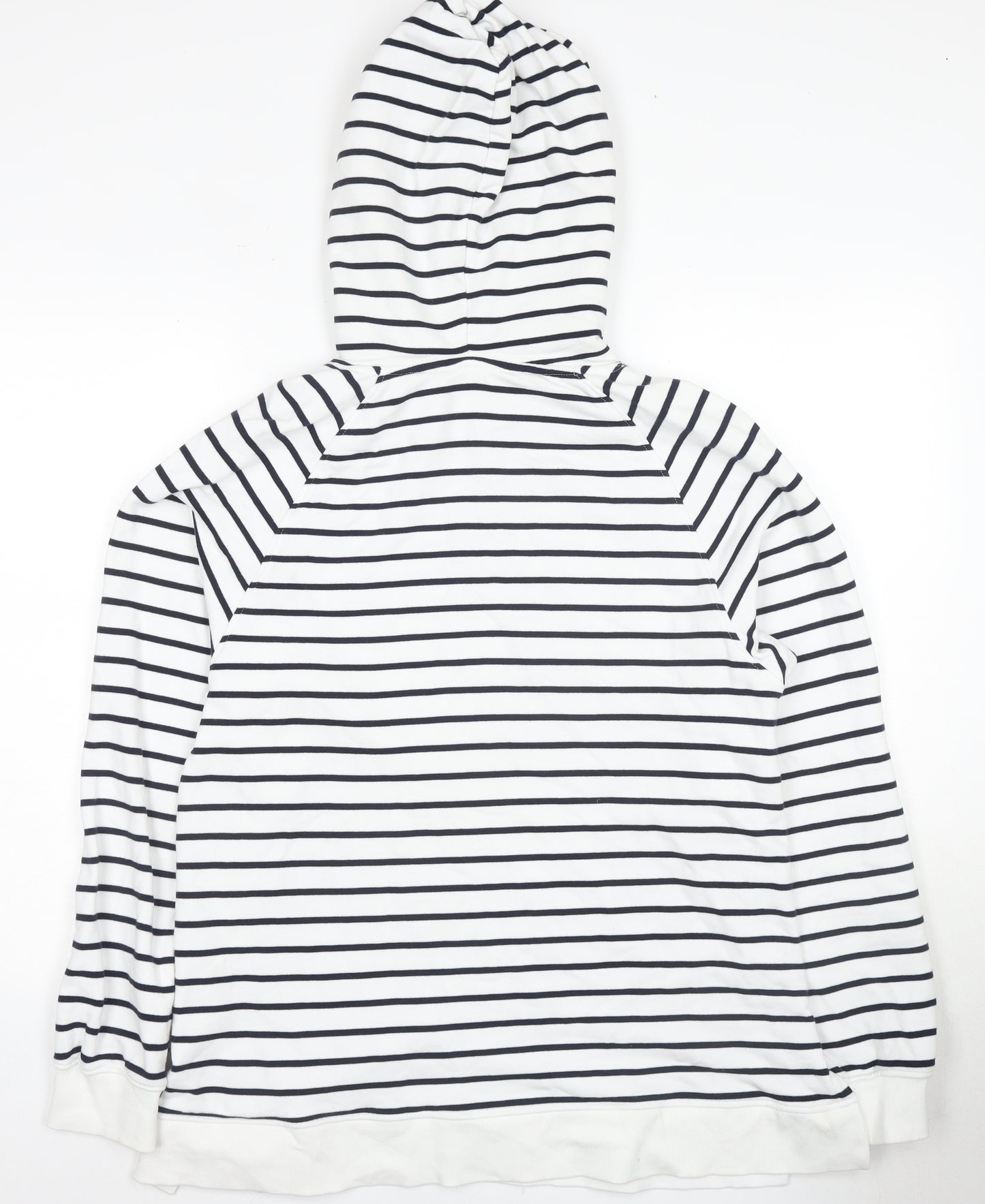 Marks and Spencer Women's Striped Pullover Hoodie M White