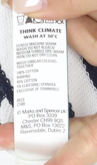 Marks and Spencer Women's Striped Pullover Hoodie M White