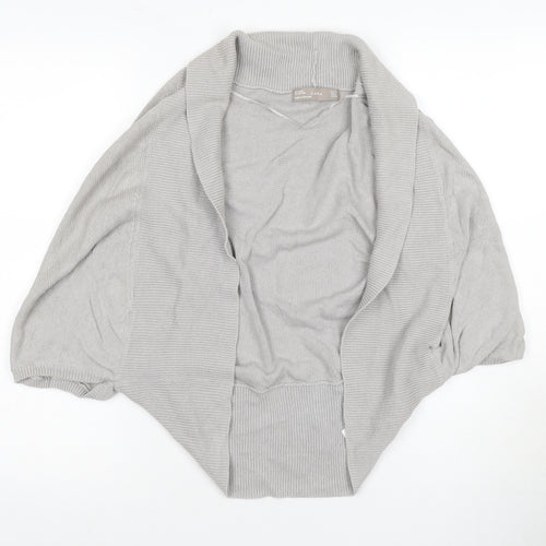 Zara Women's Grey Cape Cardigan M Linen Blend