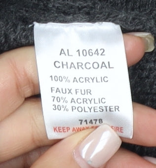 Cotton Traders Women's Grey Faux Fur Jacket Size 14