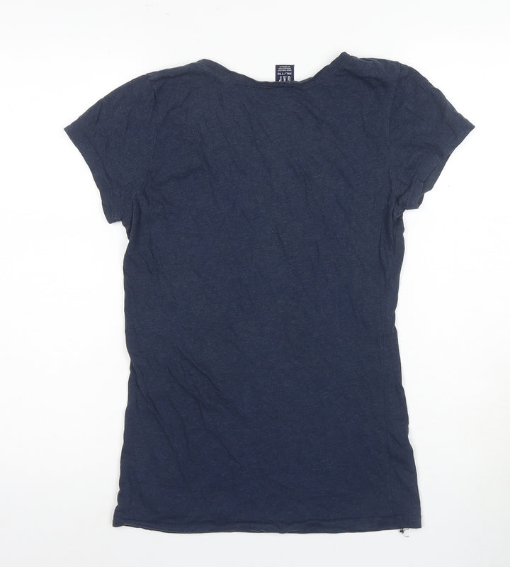 GAP Girls Blue T-Shirt, Size 14-15 Years, Basic Scoop Neck