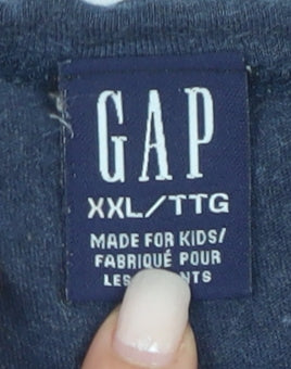 GAP Girls Blue T-Shirt, Size 14-15 Years, Basic Scoop Neck