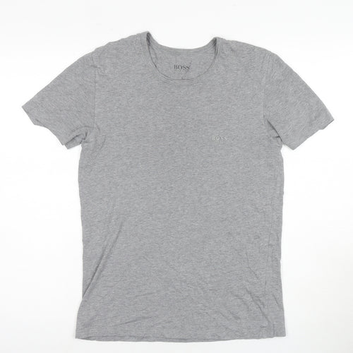 BOSS Men's Grey Short Sleeve Crew Neck T-Shirt, Size S