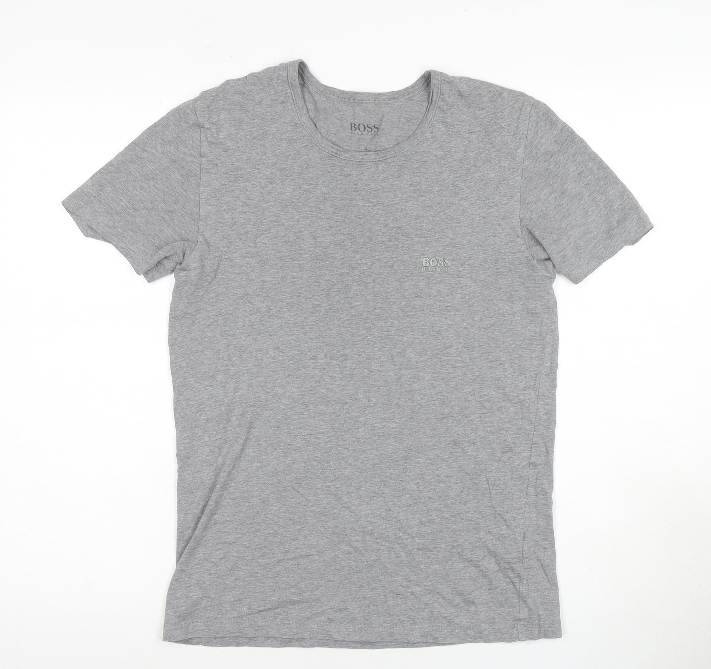 BOSS Men's Grey Short Sleeve Crew Neck T-Shirt, Size S