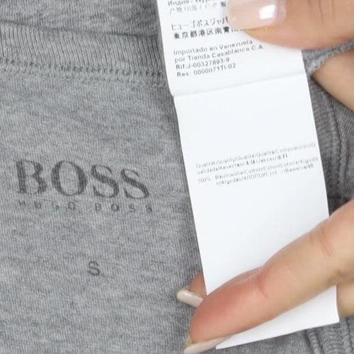 BOSS Men's Grey Short Sleeve Crew Neck T-Shirt, Size S