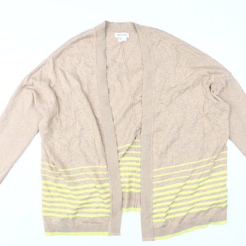 White Stuff Women's Beige Striped Cardigan Size 16