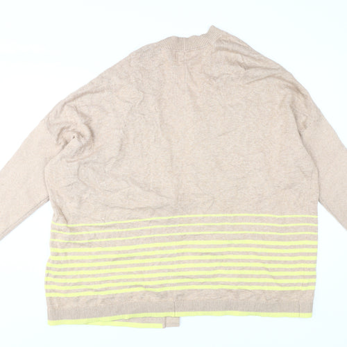 White Stuff Women's Beige Striped Cardigan Size 16