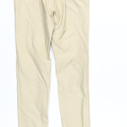 ZARA Women Beige Skinny Trousers S Casual Ankle Zip