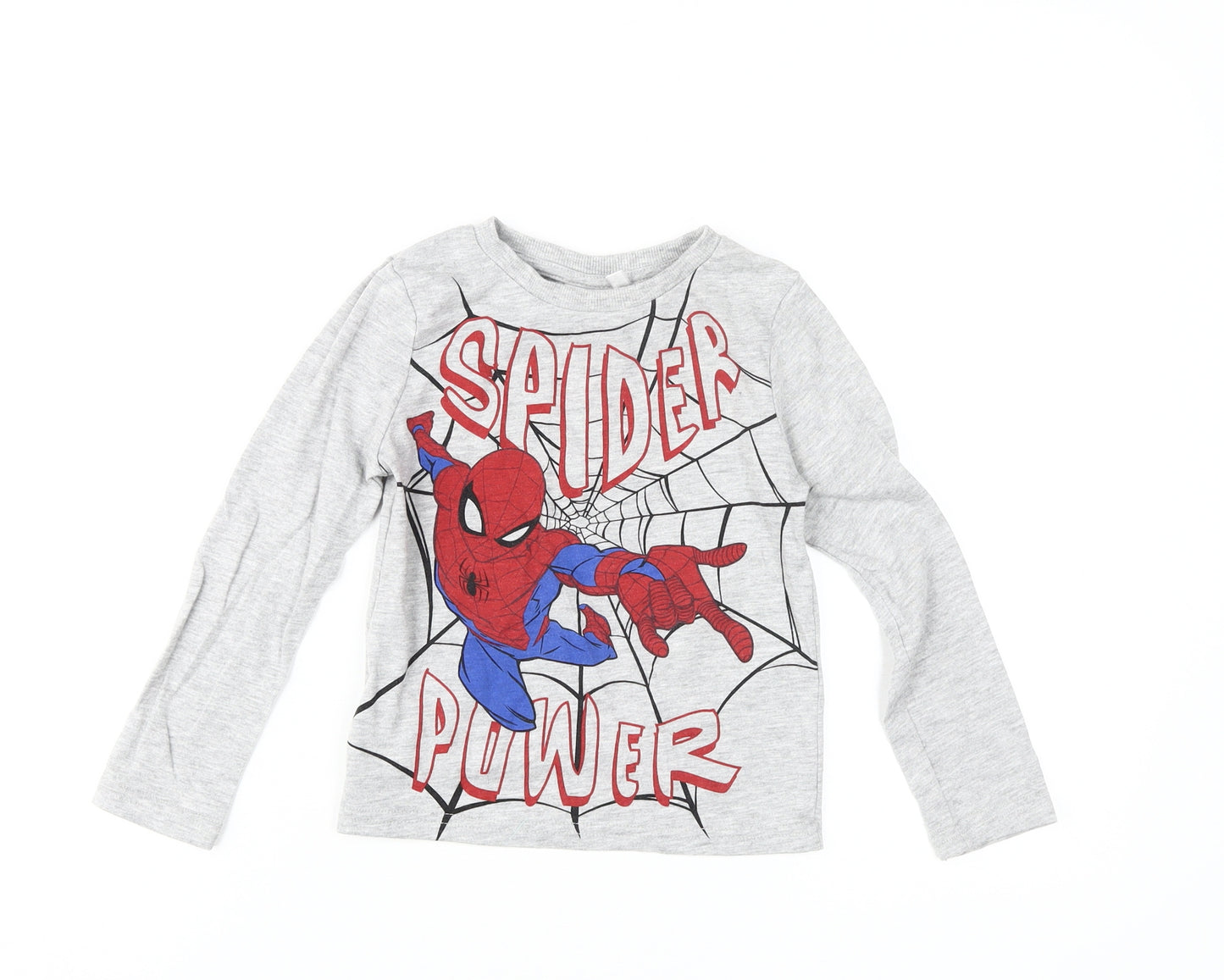 Boys Grey Spider-Man Graphic Long Sleeve T-Shirt 4-5 Years