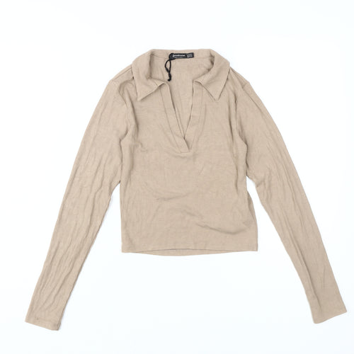Stradivarius Beige Women's Blouse 2XS, Basic Style