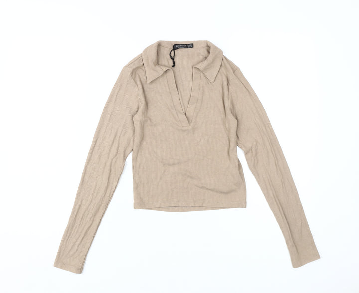 Stradivarius Beige Women's Blouse 2XS, Basic Style