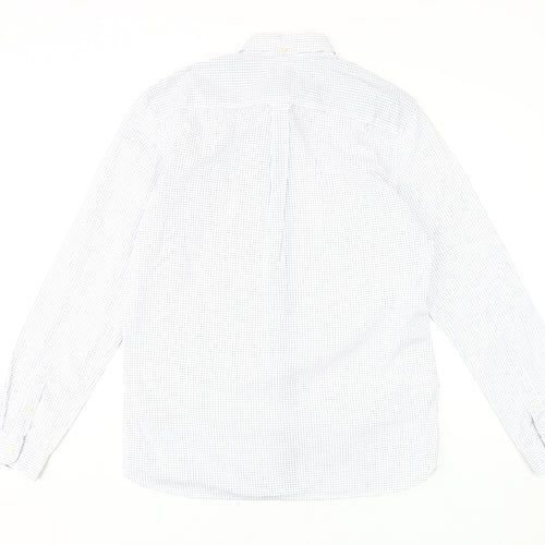 Next Men's White Check Dress Shirt L Regular Fit