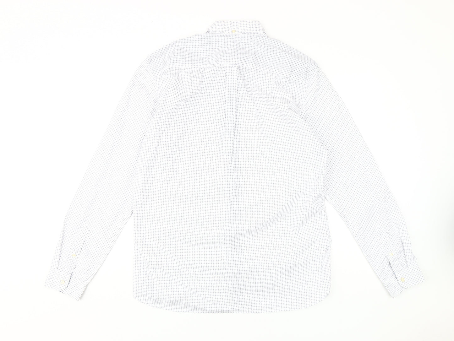Next Men's White Check Dress Shirt L Regular Fit