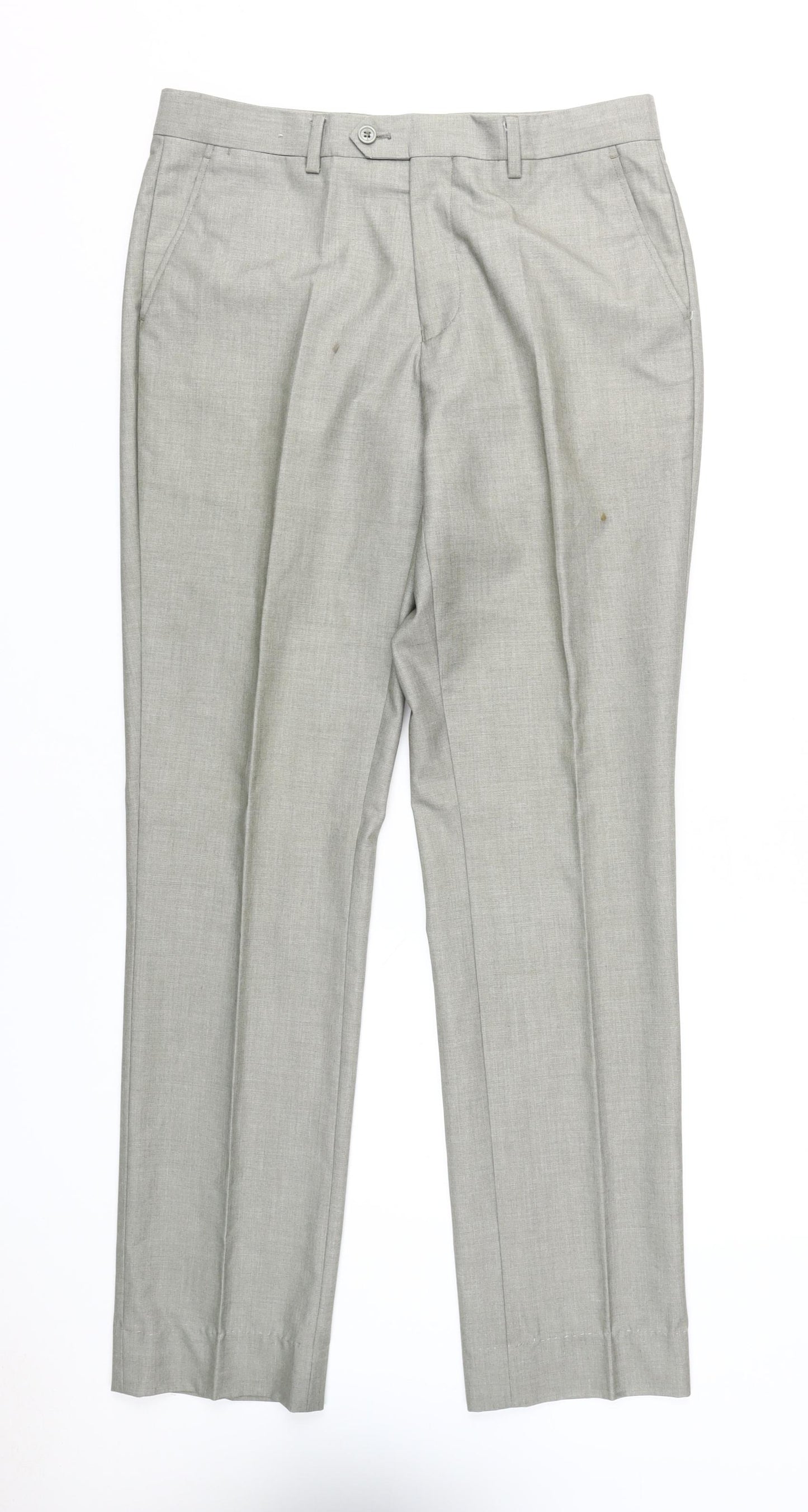 Dan John Men's Grey Dress Pants - Size L, Regular Fit