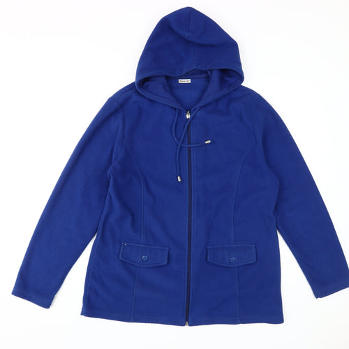 Damart Blue Fleece Hooded Jacket Women M