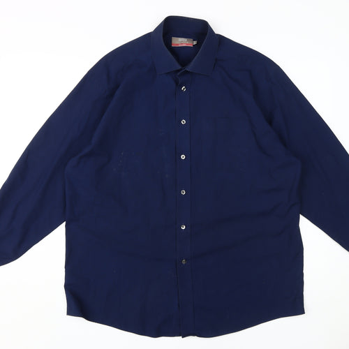 Marks and Spencer Men's Blue Long Sleeve Dress Shirt 16.5