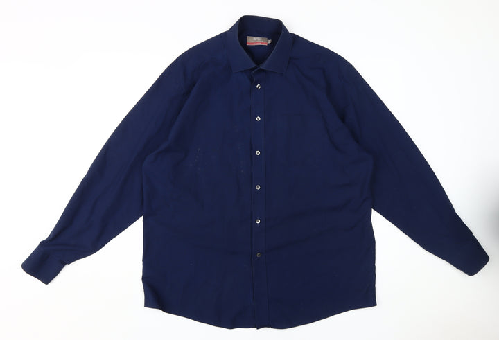 Marks and Spencer Men's Blue Long Sleeve Dress Shirt 16.5