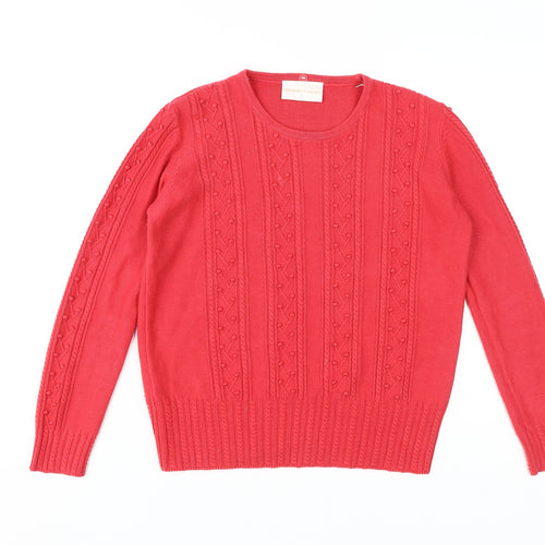 Country Casuals Women's Red Cable Knit Pullover Jumper S