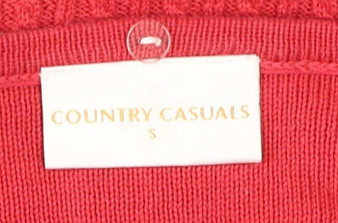 Country Casuals Women's Red Cable Knit Pullover Jumper S