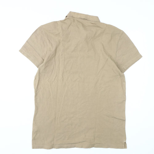 Calvin Klein Men Beige 2XL Short Sleeve Polo