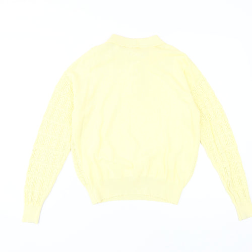Anne Weyburn Yellow Women's Collared Pullover Jumper Size 12