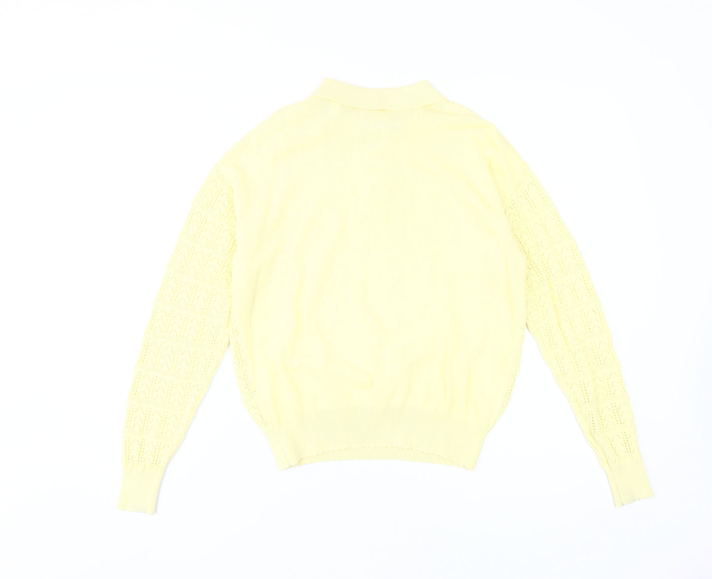 Anne Weyburn Yellow Women's Collared Pullover Jumper Size 12