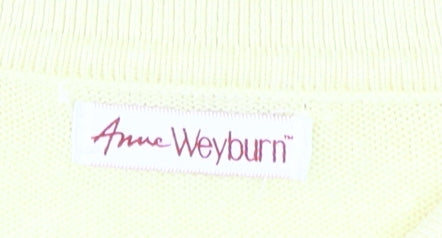 Anne Weyburn Yellow Women's Collared Pullover Jumper Size 12